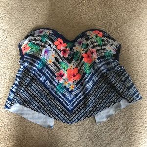 Op Swimsuit Midriff Top Strapless  Sz 7-9